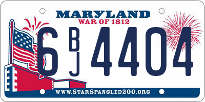 MD license plate 6BJ4404