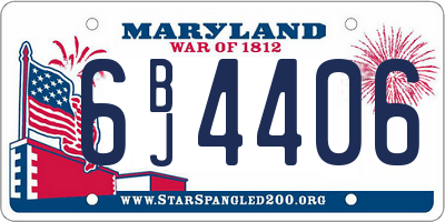 MD license plate 6BJ4406