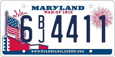 MD license plate 6BJ4411