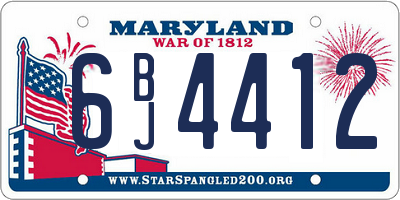 MD license plate 6BJ4412