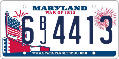 MD license plate 6BJ4413