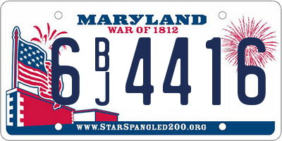 MD license plate 6BJ4416