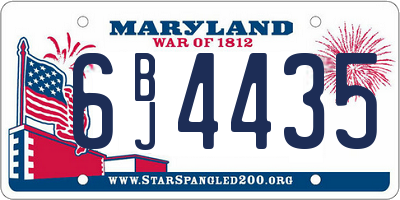 MD license plate 6BJ4435