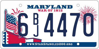 MD license plate 6BJ4470