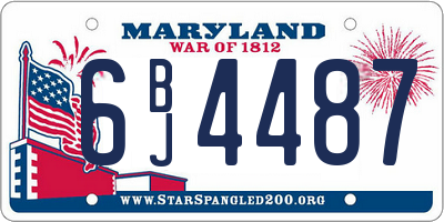 MD license plate 6BJ4487