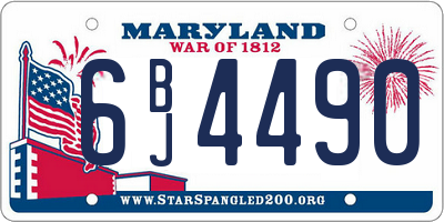 MD license plate 6BJ4490