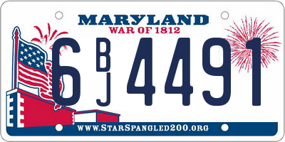 MD license plate 6BJ4491