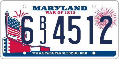 MD license plate 6BJ4512