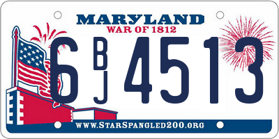 MD license plate 6BJ4513