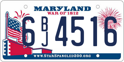MD license plate 6BJ4516