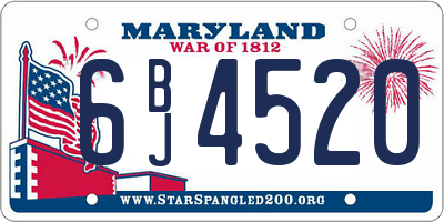 MD license plate 6BJ4520