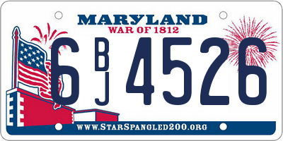 MD license plate 6BJ4526