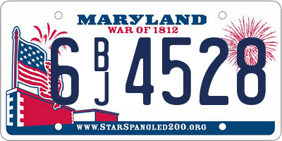 MD license plate 6BJ4528
