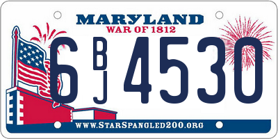 MD license plate 6BJ4530