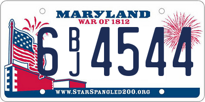 MD license plate 6BJ4544