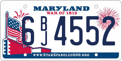 MD license plate 6BJ4552