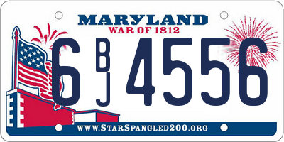 MD license plate 6BJ4556