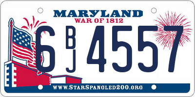 MD license plate 6BJ4557