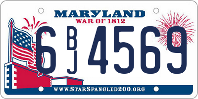 MD license plate 6BJ4569