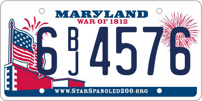 MD license plate 6BJ4576