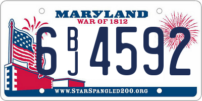 MD license plate 6BJ4592