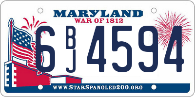 MD license plate 6BJ4594