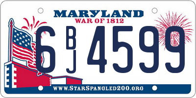 MD license plate 6BJ4599