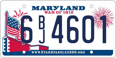 MD license plate 6BJ4601