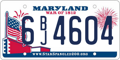 MD license plate 6BJ4604