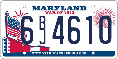 MD license plate 6BJ4610