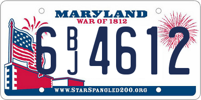 MD license plate 6BJ4612