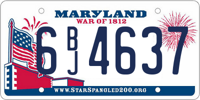 MD license plate 6BJ4637