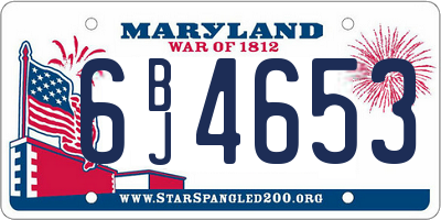 MD license plate 6BJ4653