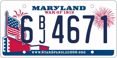 MD license plate 6BJ4671
