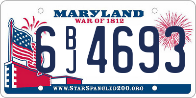 MD license plate 6BJ4693