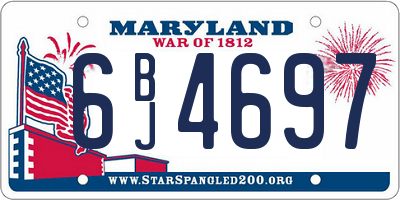 MD license plate 6BJ4697