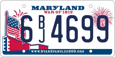 MD license plate 6BJ4699