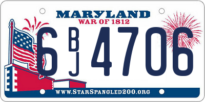 MD license plate 6BJ4706