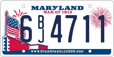 MD license plate 6BJ4711