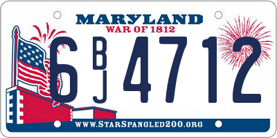 MD license plate 6BJ4712