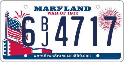 MD license plate 6BJ4717