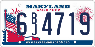 MD license plate 6BJ4719