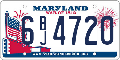 MD license plate 6BJ4720