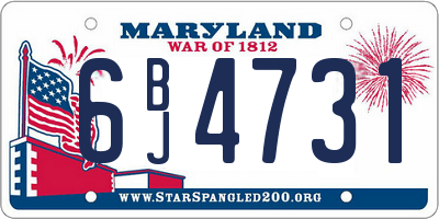 MD license plate 6BJ4731