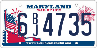 MD license plate 6BJ4735