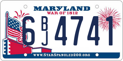 MD license plate 6BJ4741