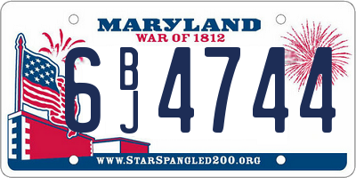 MD license plate 6BJ4744