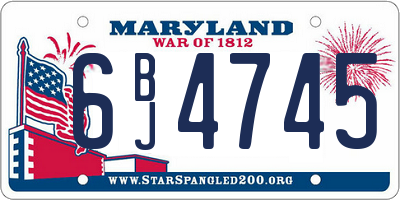 MD license plate 6BJ4745