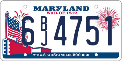 MD license plate 6BJ4751