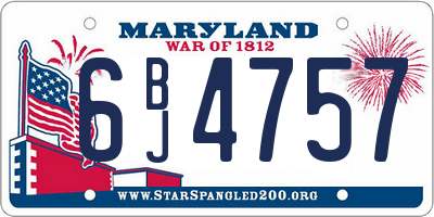 MD license plate 6BJ4757